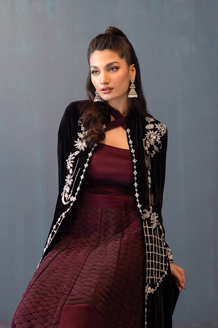 Velours noir cape HAND MADE